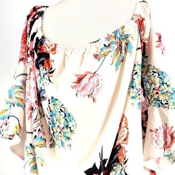 SHEIN Floral Print Knot Hem Blouse Size 4XL NWT - Picture 4 of 6